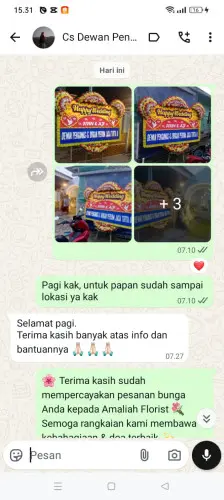 Testimonial Papan Bunga Pernikahan pekanbaru